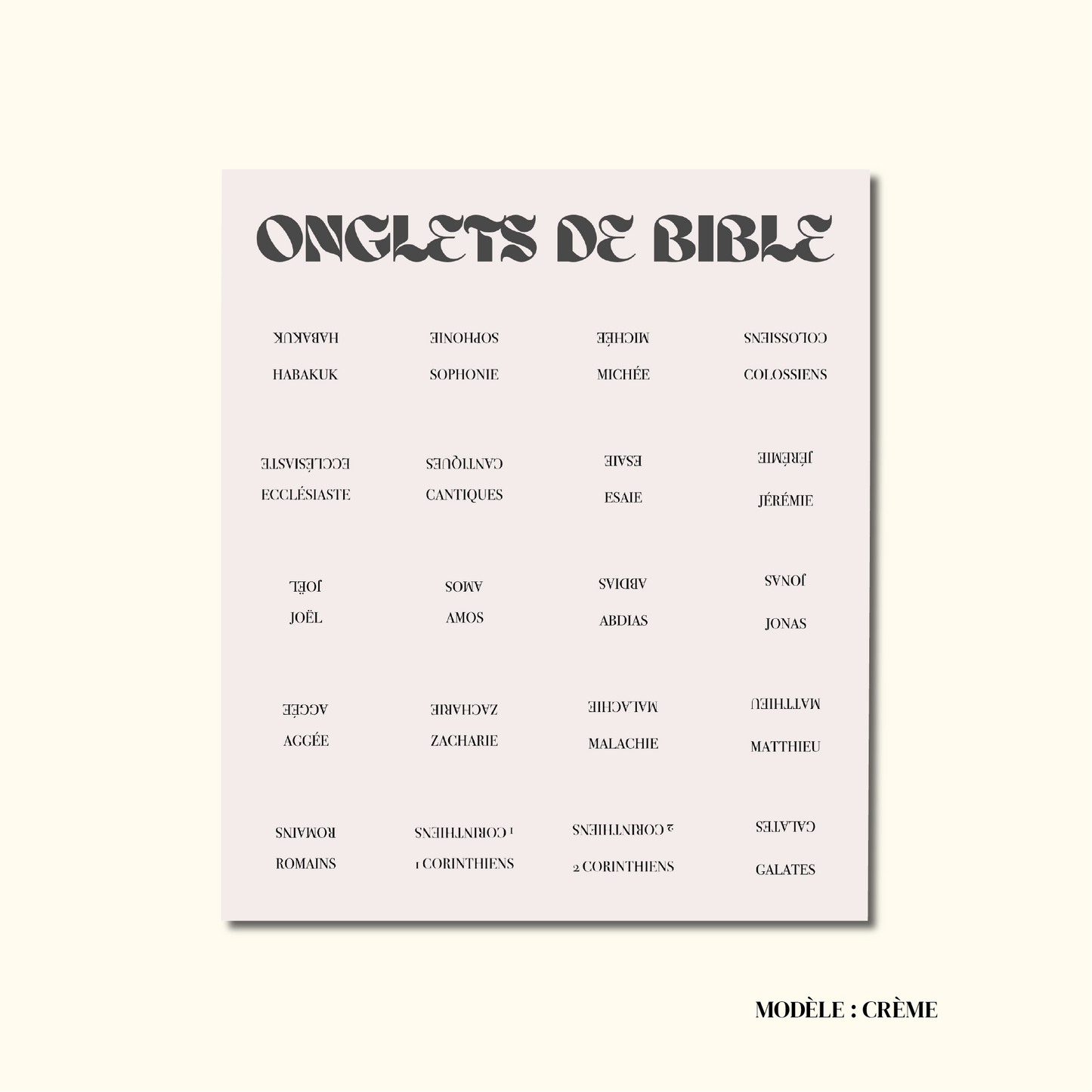 Onglet de Bible